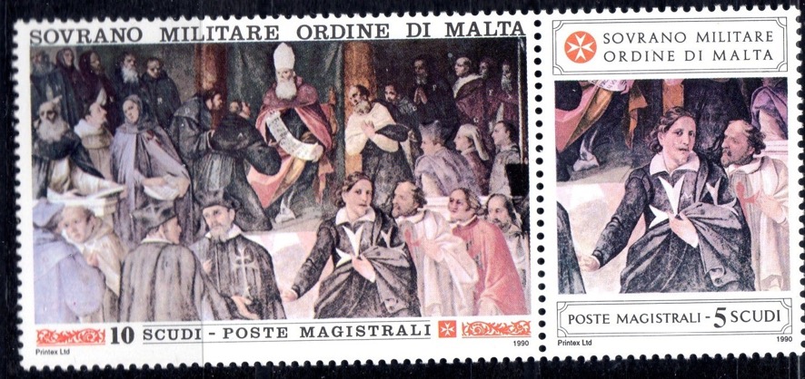 1990 Vestigia dell'Ordine Affresco del XVII secolo - coppia