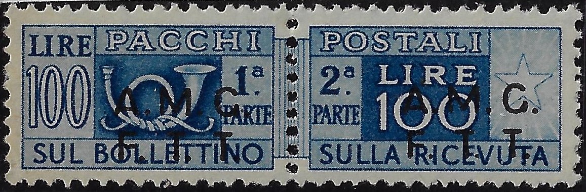1947 Pacchi postali £. 100 dentellatura 13 1/4