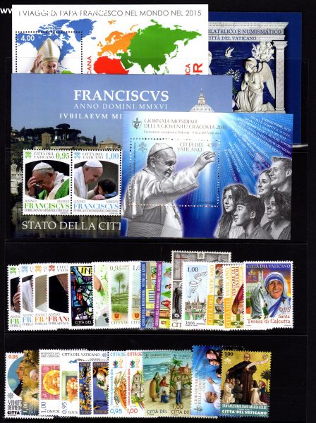 2016 Annata completa con foglietti e Libretto