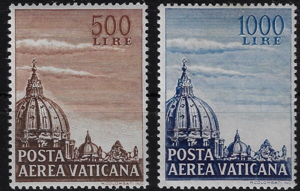 1953 Posta Aerea PIO XII Cupola della Basilica di San Pietro