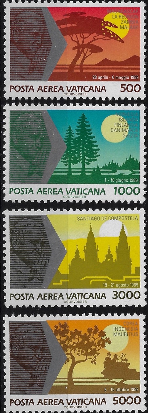 1990 Posta Aerea I Viaggi del Papa