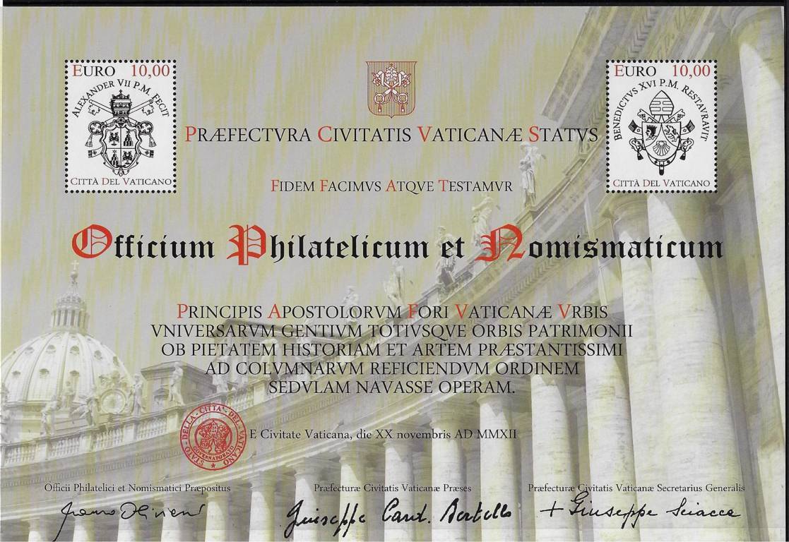 2012 Certificato Filatelico