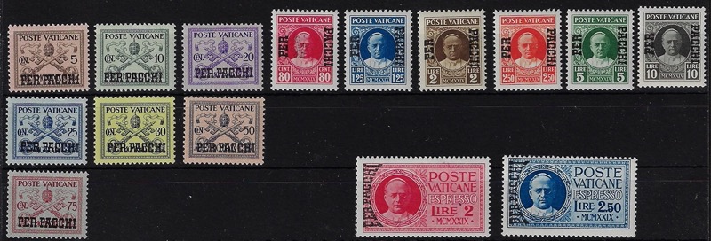 1931 Pacchi postali PIO XI Francobolli del 1929