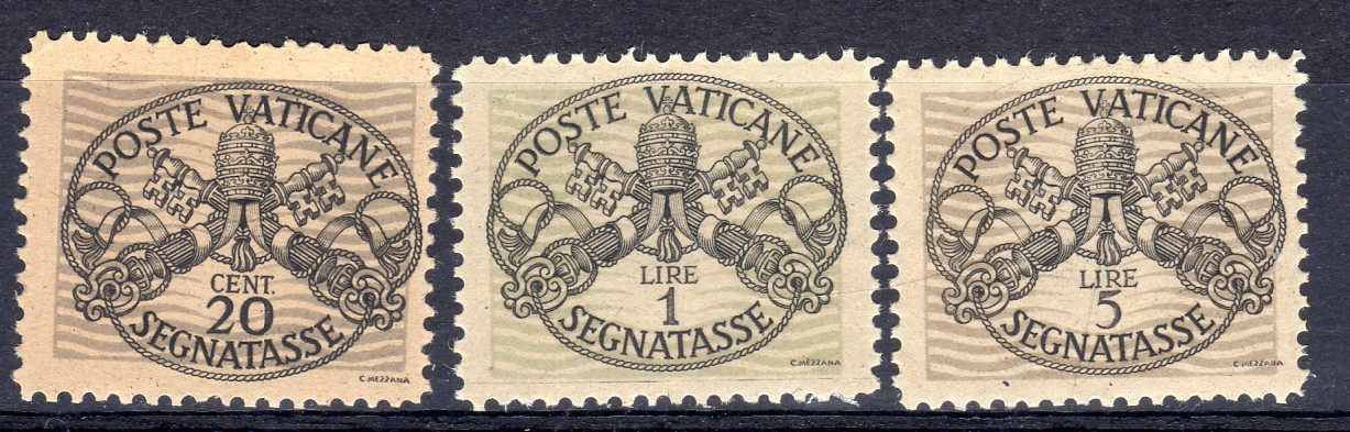 1946 Segnatasse PIO XII Righe larghe - carta grigia