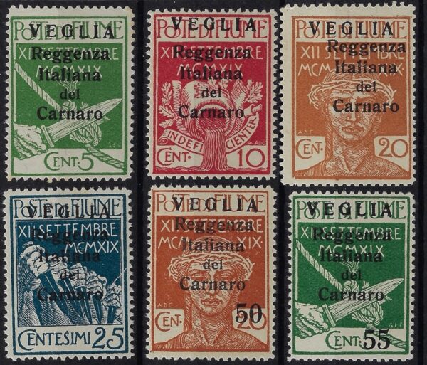 1920 Carnaro soprastampato piccoli