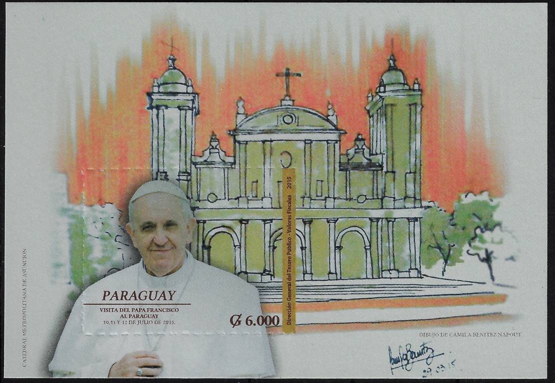 2015 Paraguay Foglietto viaggio del papa