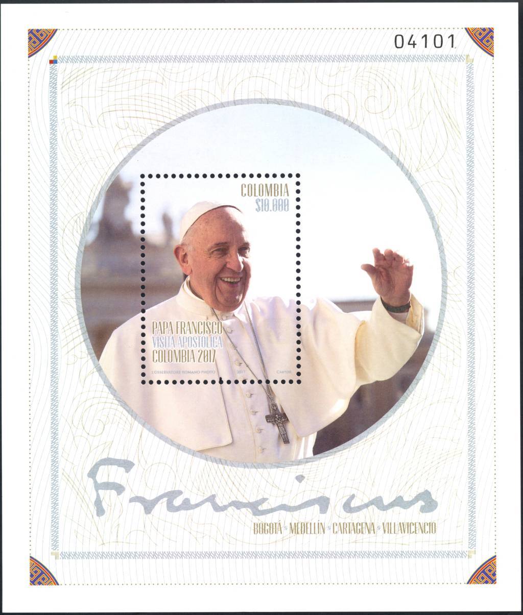 2017 Colombia Foglietto viaggio del papa