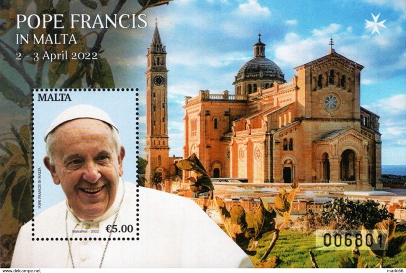 2022 Malta foglietto viaggi del papa