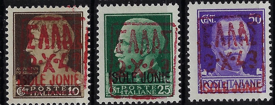 1943 Soprastampati ZANTE in rosso