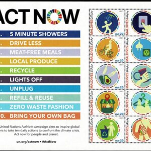 2021 Maldive Act Now Foglietto da 10 Congiunta