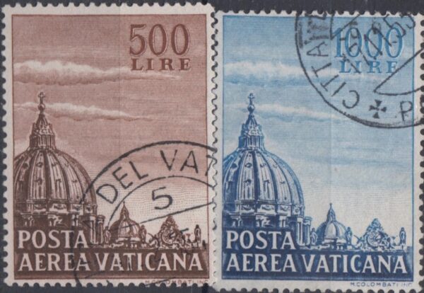 1953 Posta Aerea PIO XII Cupola della Basilica di San Pietro