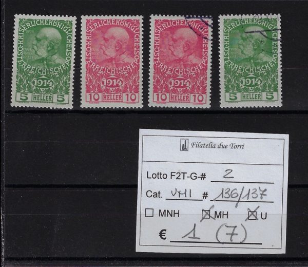 1914 Pro opere di guerra Unif 136/137