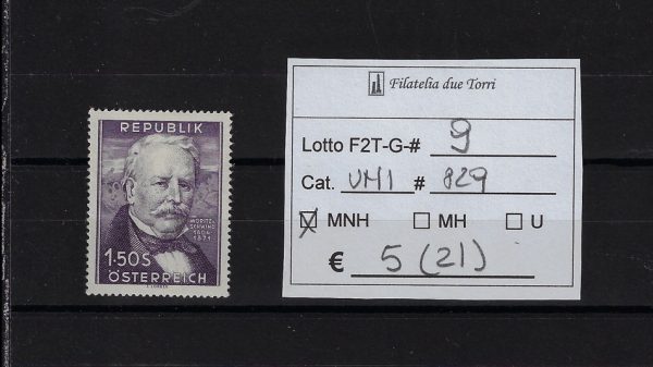 1951 Moritz Schwind francobollo singolo Unif 829