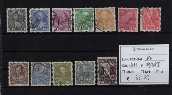 1908 60° Anniversario Regno Francesco Giuseppe Unif 101I/118