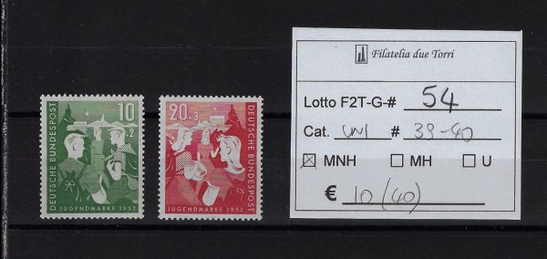 1952 Opere per la gioventù Unif 39/40