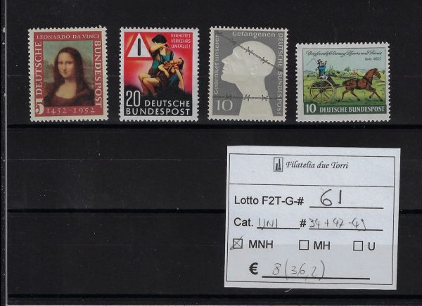 1952 - 1953 Soggetti vari selezione Unif 34-50
