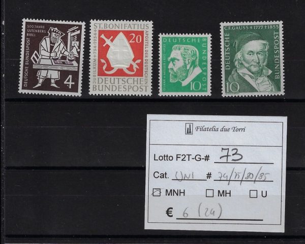1954 - 1955 Soggetti vari selezione Unif 74-86