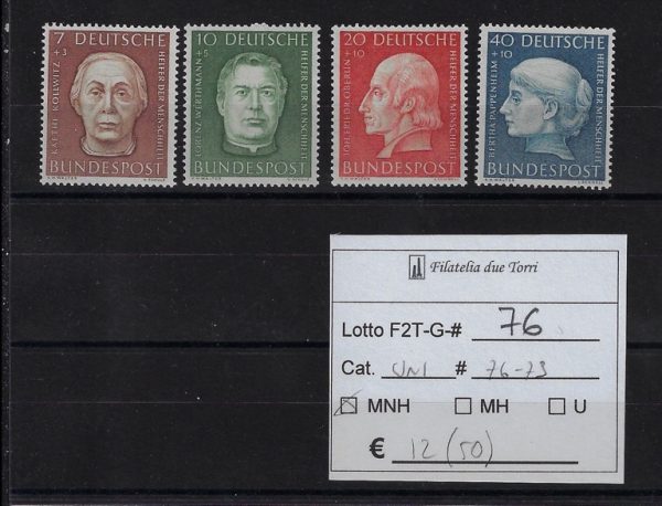 1954 Benefattori dell'umanità Unif 76/79