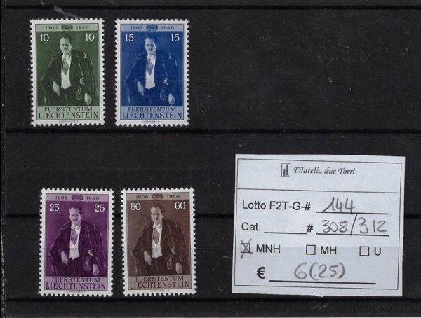 1956 Principe Francesco Giuseppe II Unif 309/312