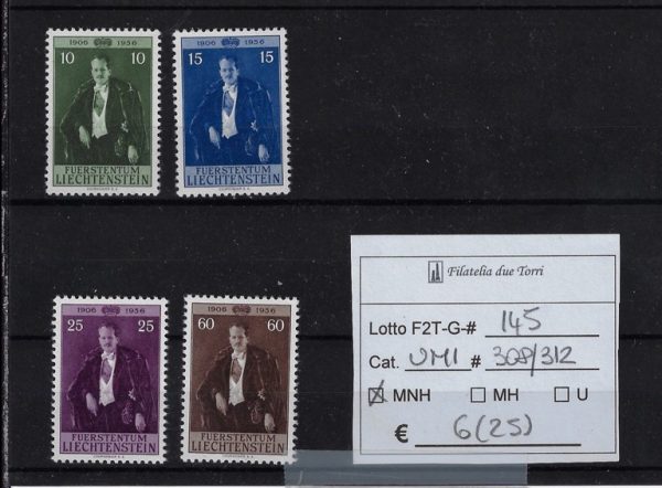 1956 Principe Francesco Giuseppe II Unif 309/312