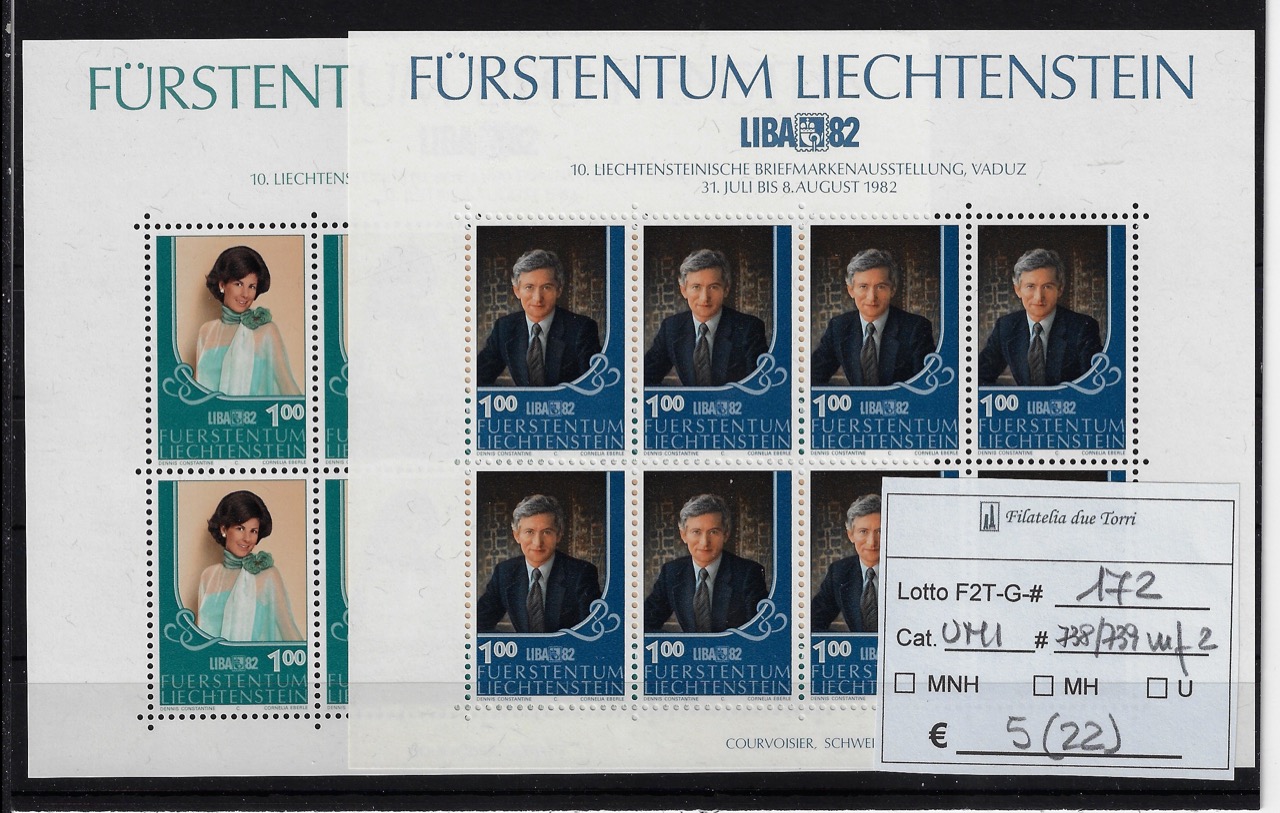 1982 LIBA '82 minifoglio Unif 738/739