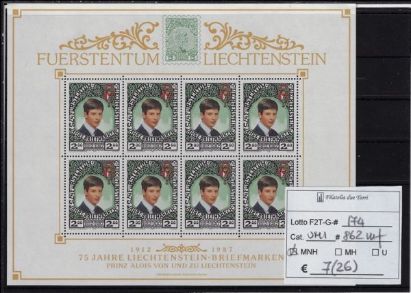1987 Principe Alois minifoglio Unif 862