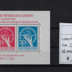 1949 Vittime della riforma monetaria foglietto Unif BF1
