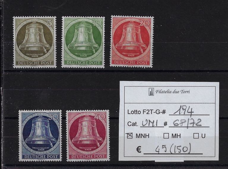 1951 - 1952 Campana della libertà - Battaglio a dx Unif 68/72
