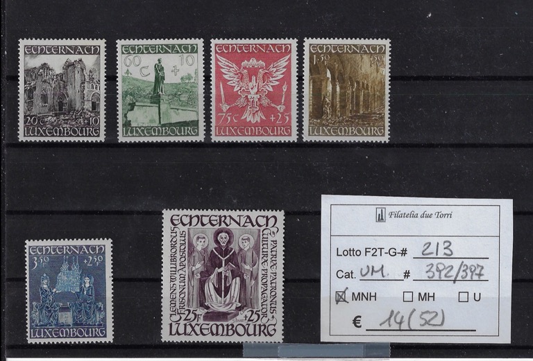 1947 Pro abbazzia Echternach Unif 392/397