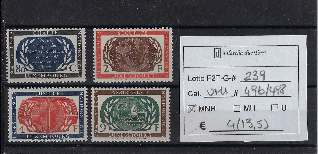 1955 Carta Nazioni Unite Unif 496/498