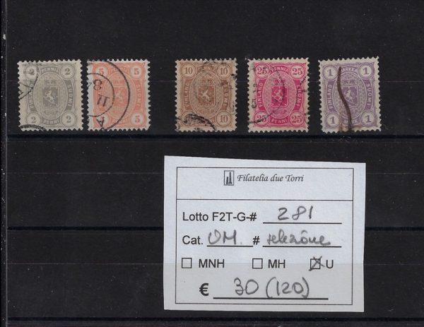 1875 - 1881 Stemma selezione Unif numeri vari