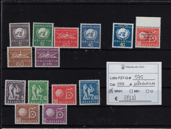 1955 - 1960 Agenzie UN selezione Unif 363-380