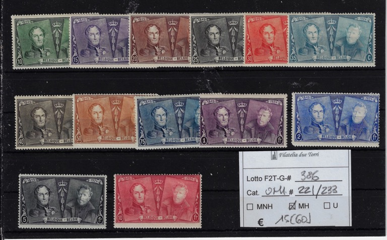 1925 75° Anniversario primi francobolli Unif221/233
