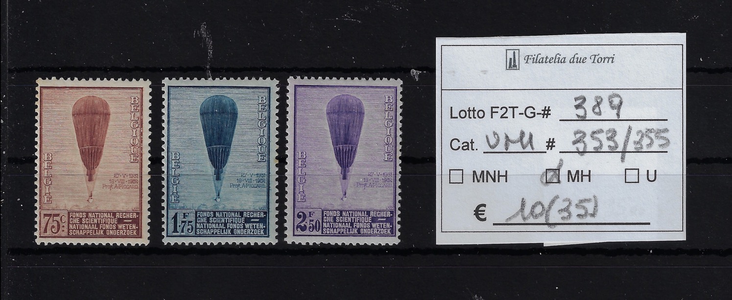 1932 Ascensioni del Prof. Piccard nella stratosfera Unif353/355