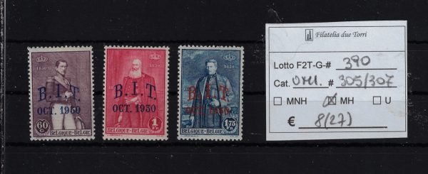 1930 Ufficio Internazionale del lavoro sovrastampati Unif 305/307