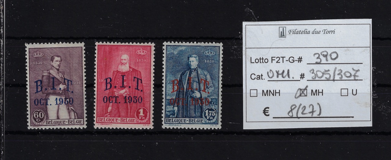 1930 Ufficio Internazionale del lavoro sovrastampati Unif 305/307