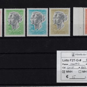 1966 Effigie Principe Ranieri III e Principessa Grace serie Unif A87/A90