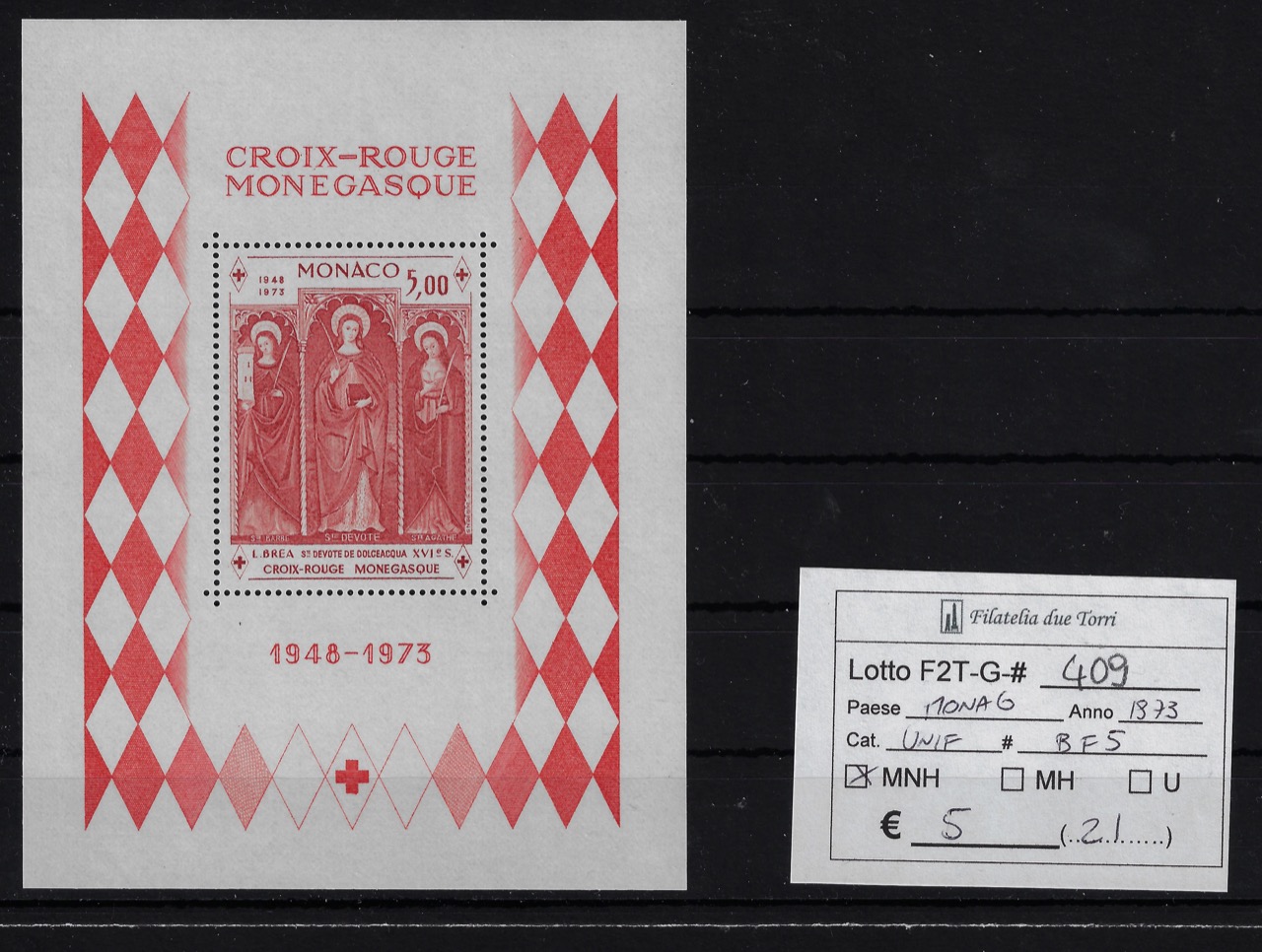 1973 Croce Rossa foglietto Unif BF5