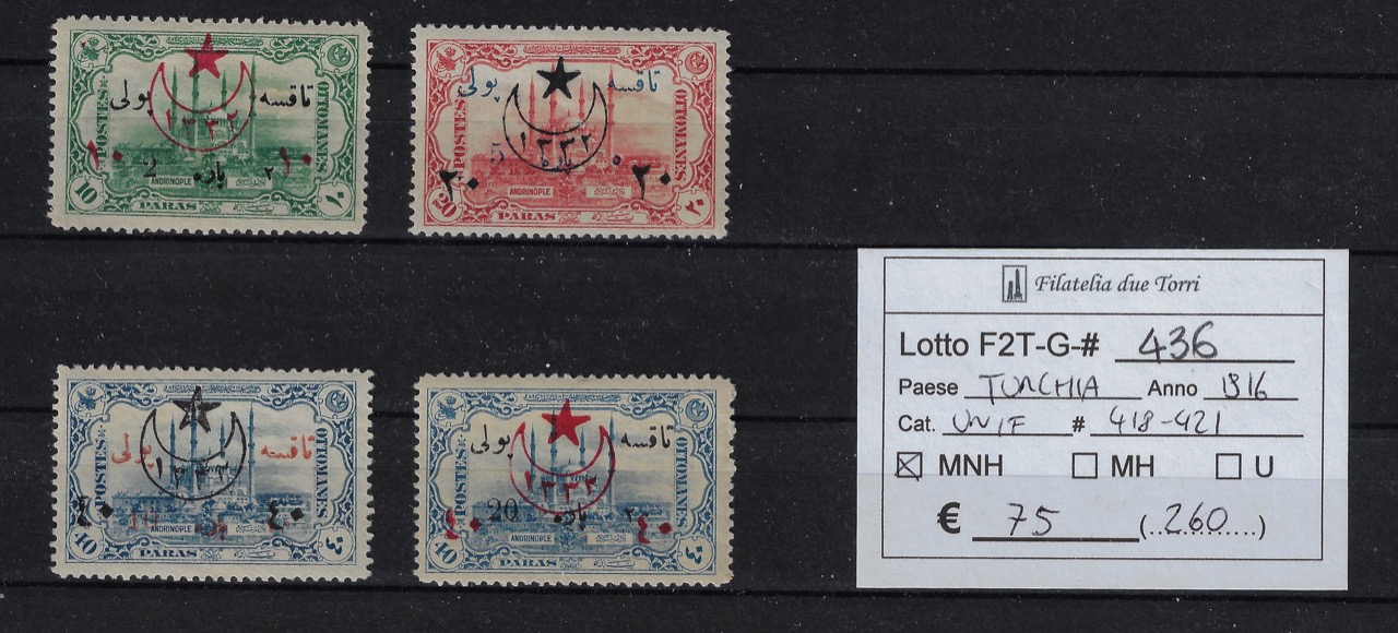 1916 Francobolli sovrastampati Unif 418/421