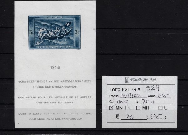 1945 Beneficenza foglietto Unif BF 11