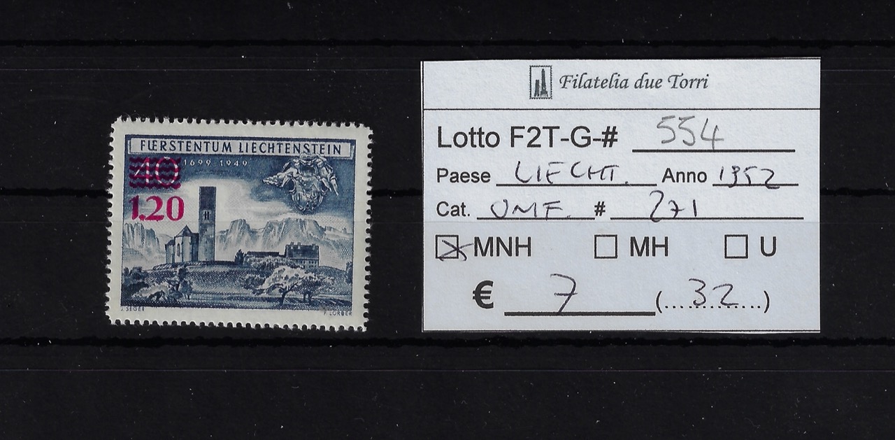 1952 Francobollo sovrastampato nuovo valore Unif 271