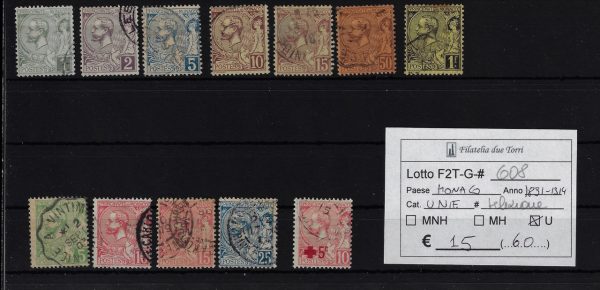 1891 - 1914 Effigie Principe Alberto I selezione Unif numeri vari