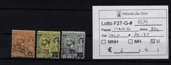 1924 Tipi precedenti sovrastampatri Unif 70/72