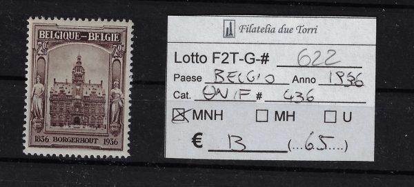 1936 Esposizione filatelica Borgerhout Unif 436