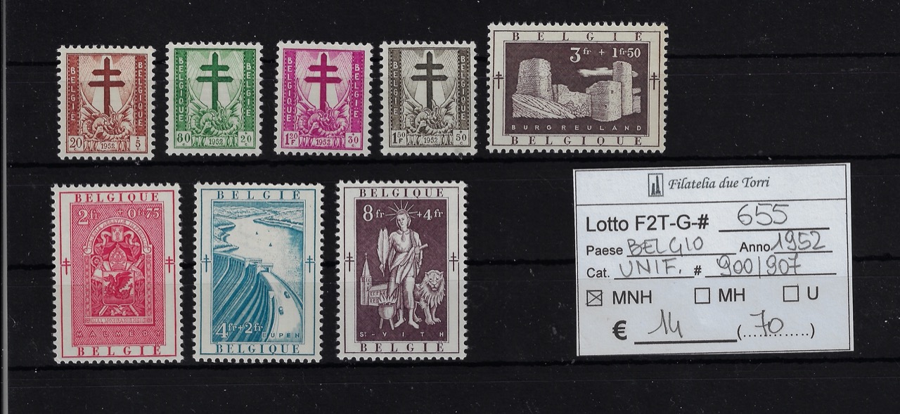 1952 Pro opere antitubercolari Unif 900/907