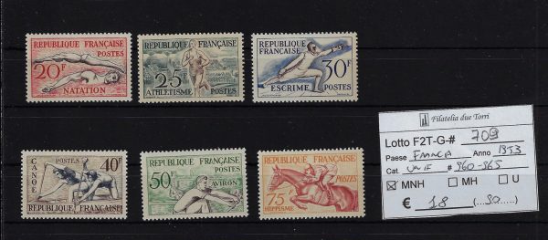 1953 Sport Yvert & Tellier 960/965