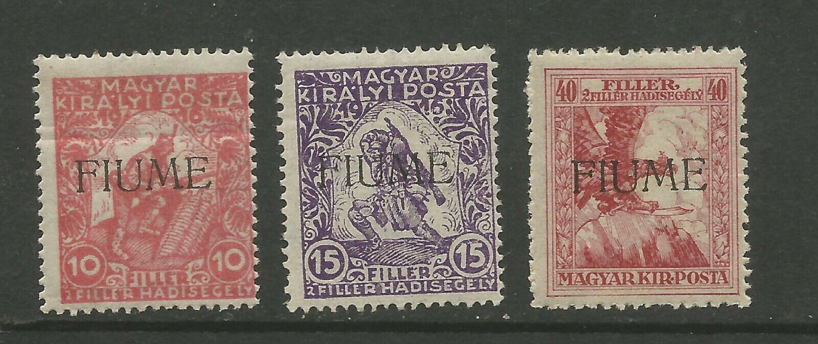 1918 Francobolli ungheresi soprastampati a macchina