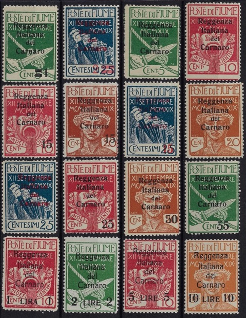 1920 Carnaro + 1,2,5,10 Lire