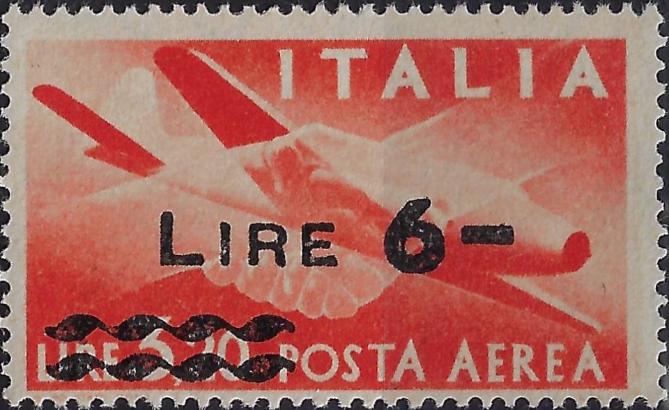1947 Posta Aerea Soprast. £. 6