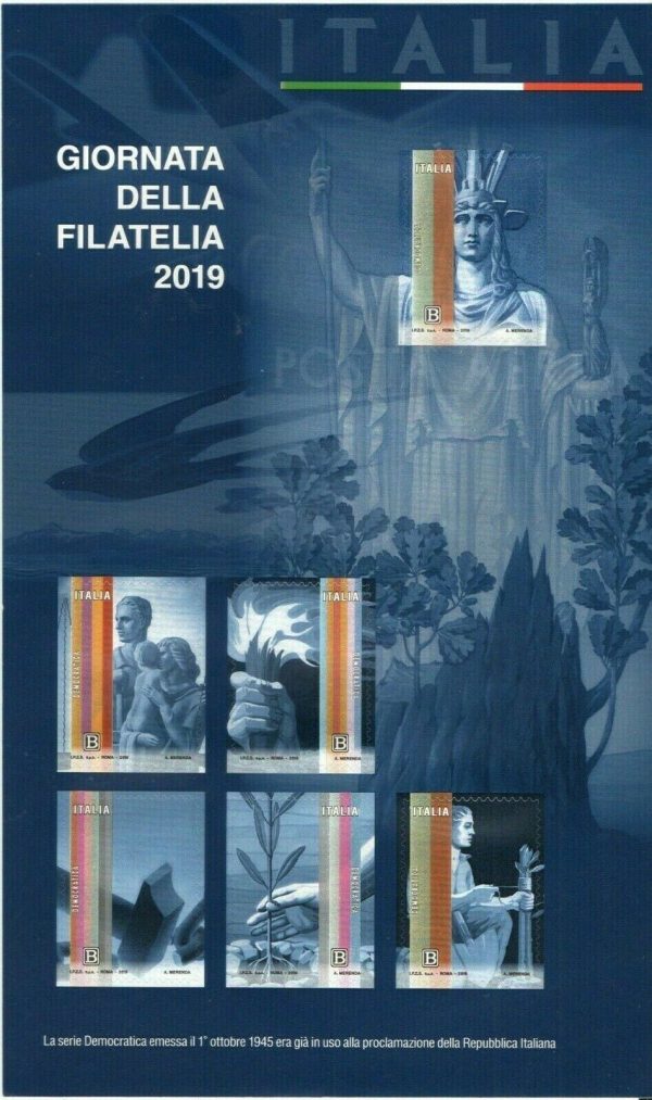 2019 giornata della filatelia - serie democratica - immagine 2